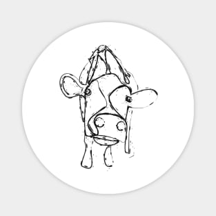 Cow illustration in black and white Magnet